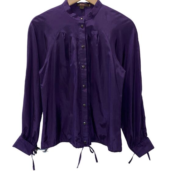 Reiss Silk Blend Purple Button Front Blouse Top, size 2 - Picture 1 of 5